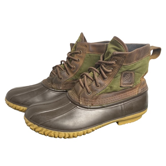 Lacrosse Shoes | Lacrosse Ankle Duck Boots Mens 9 Leather Canvas Chukka Brown Green Waterproof | Color: Brown/Green | Size: 9 | Arctichermit's Closet
